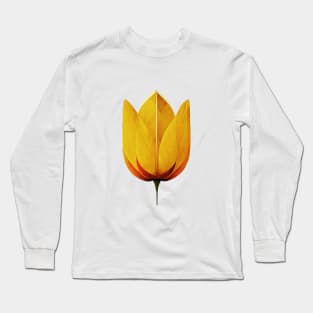 Tulipe Jaune Retro Minimalist Long Sleeve T-Shirt